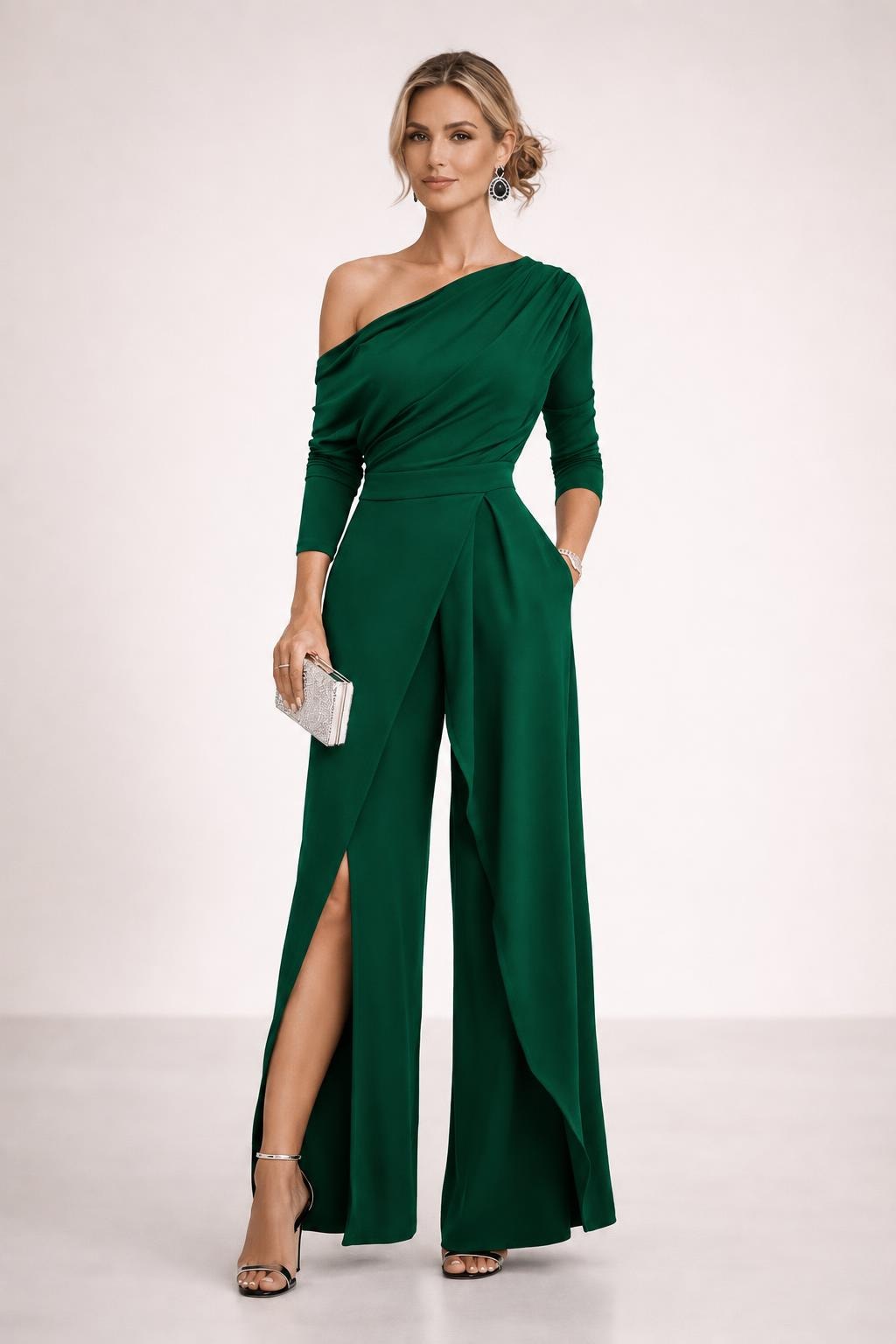 One-Shoulder Wide-Leg Jumpsuit - 7