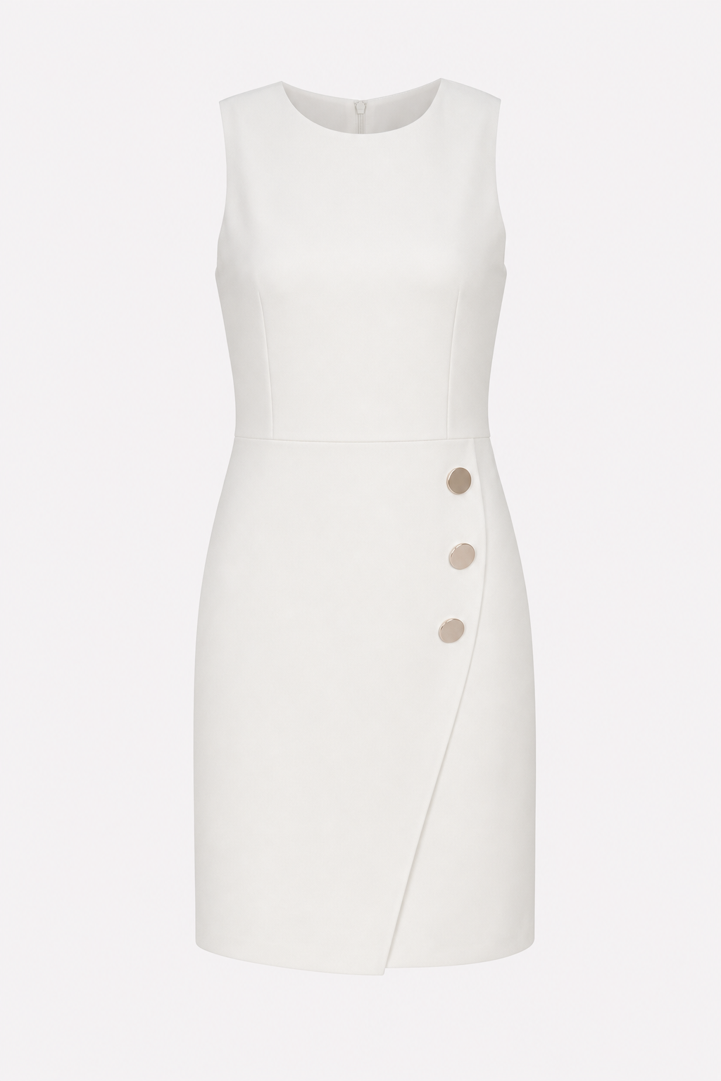 Button-Front Pencil Mini Dress
