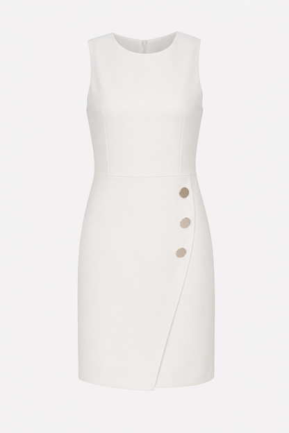 Button-Front Pencil Mini Dress