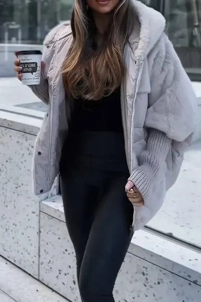 Faux Fur Trim Hooded Puffer Jacket - view 13