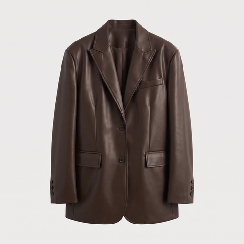 Oversized Faux Leather Blazer