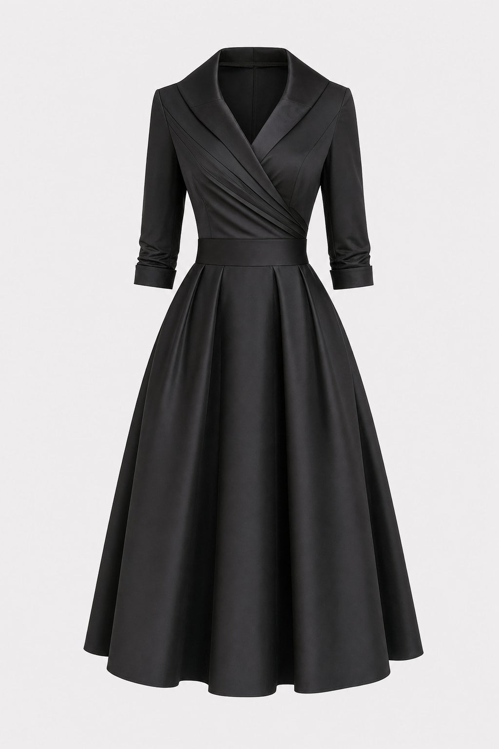 V-Neck Evening Dress With Flowy Formal Silhouette - 1