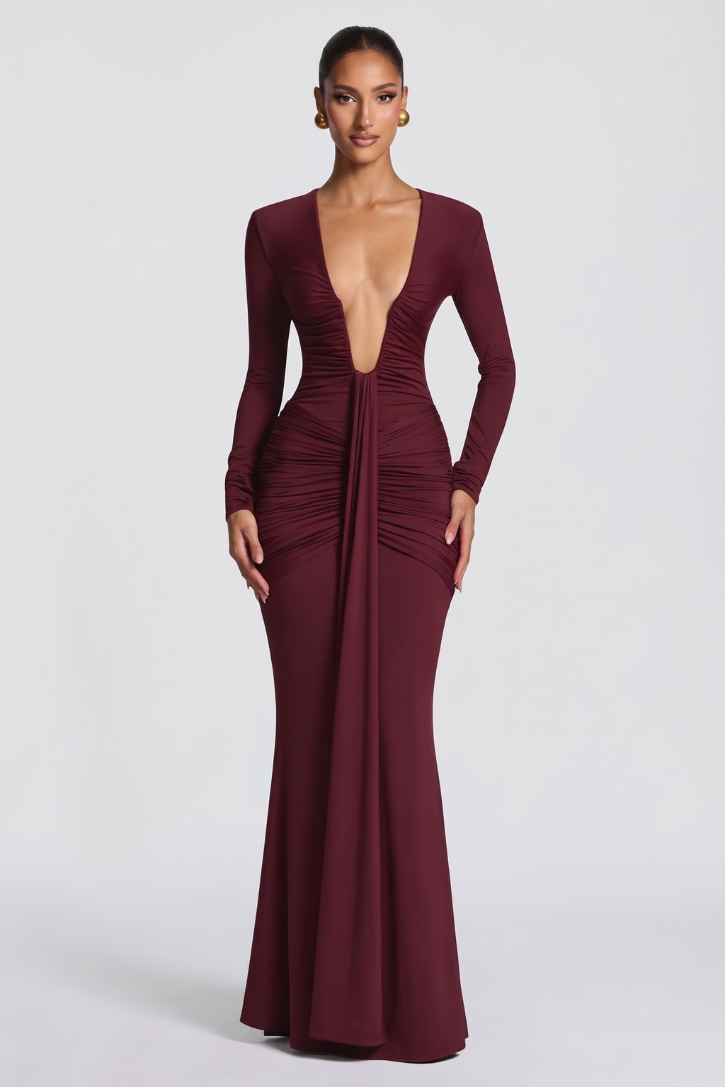 Stretch Jersey Maxi Dress With Mermaid Hem - 2