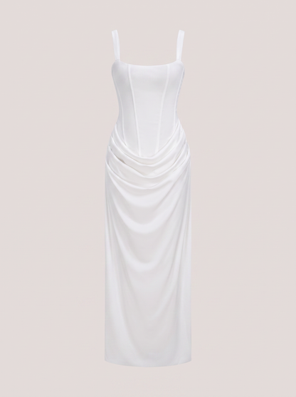 Ruched Tie-Back Jersey Maxi Dress - view 8