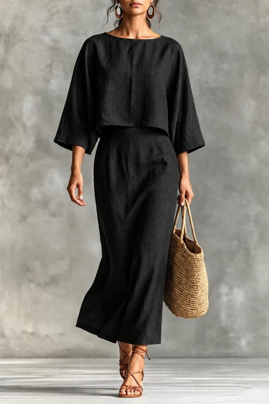 Polyester Two Piece Set With Round Neck - 7