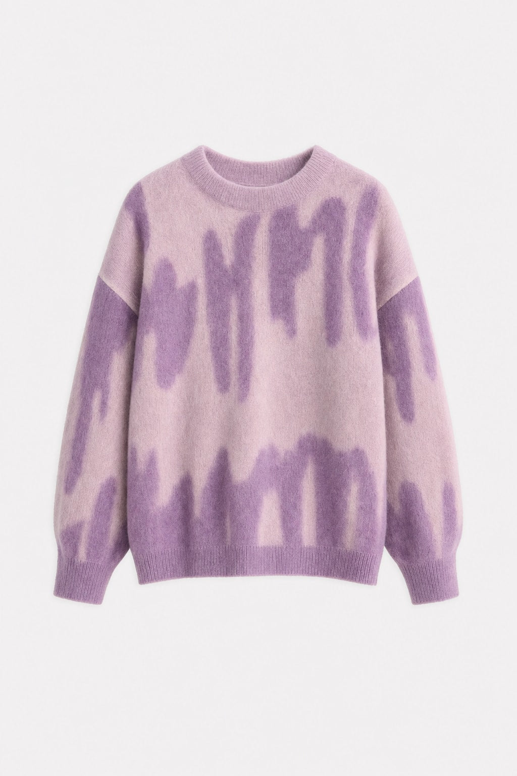 Acrylic Blend Oversized Sweater With Abstract Print - 1