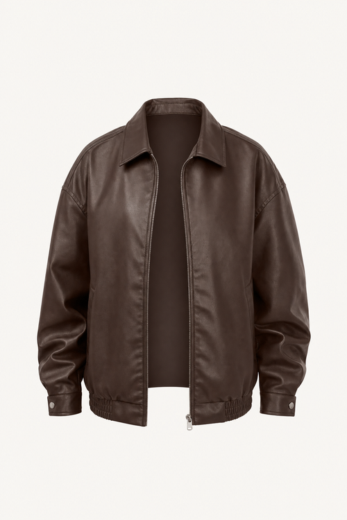 Oversized Leather Biker Jacket