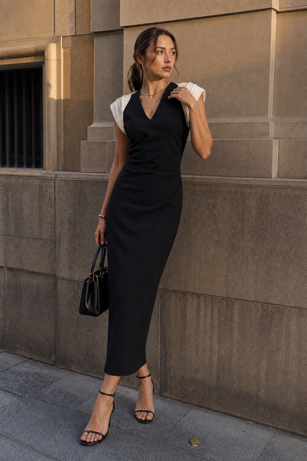 Color Block Jersey Midi Dress - view 5
