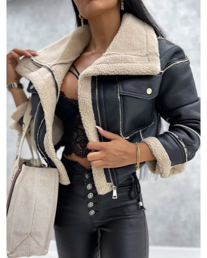 Cropped Tailored Leather Jacket - view 2