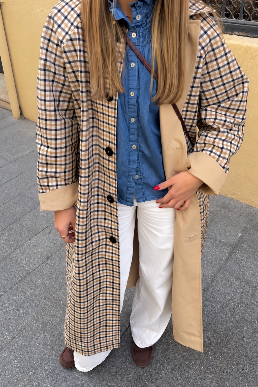 Polyester Trench Coat Open Front Lapel - 3