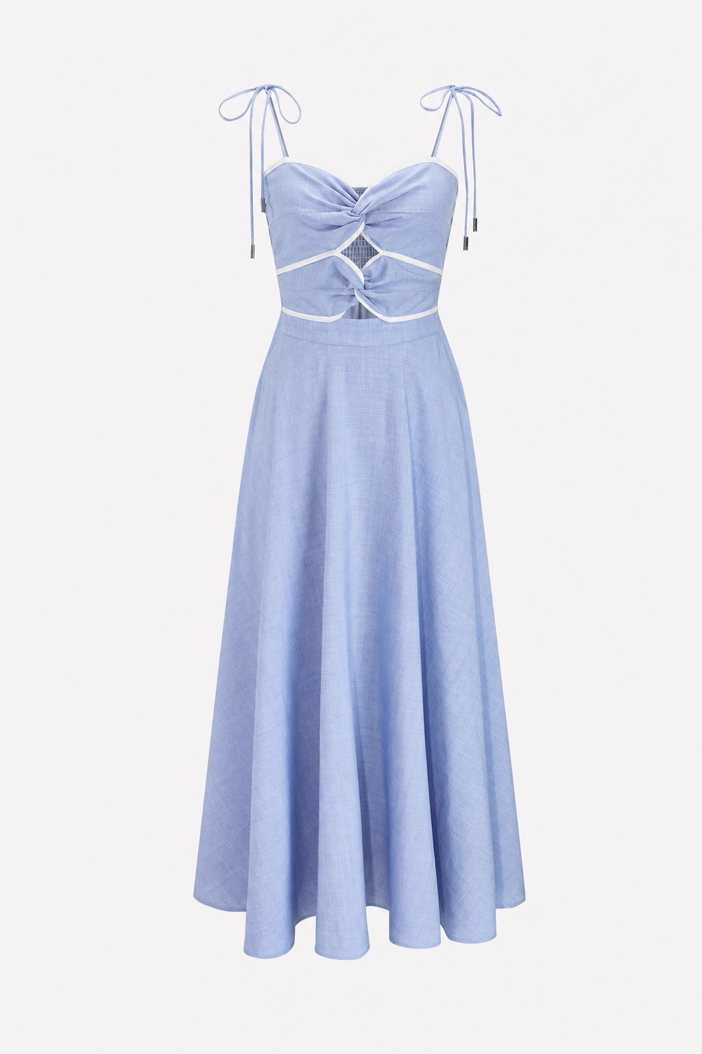 Cutout Tie-Strap Maxi Dress, Woven
