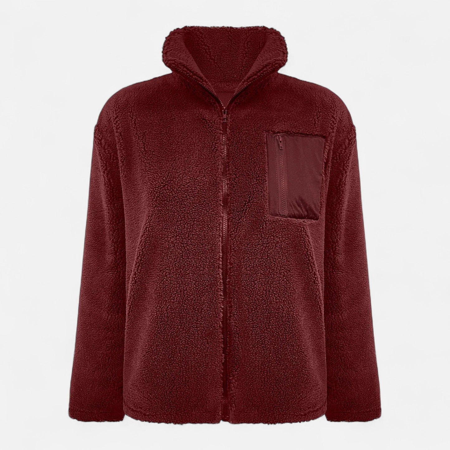 Teddy fleece long coat with full zip