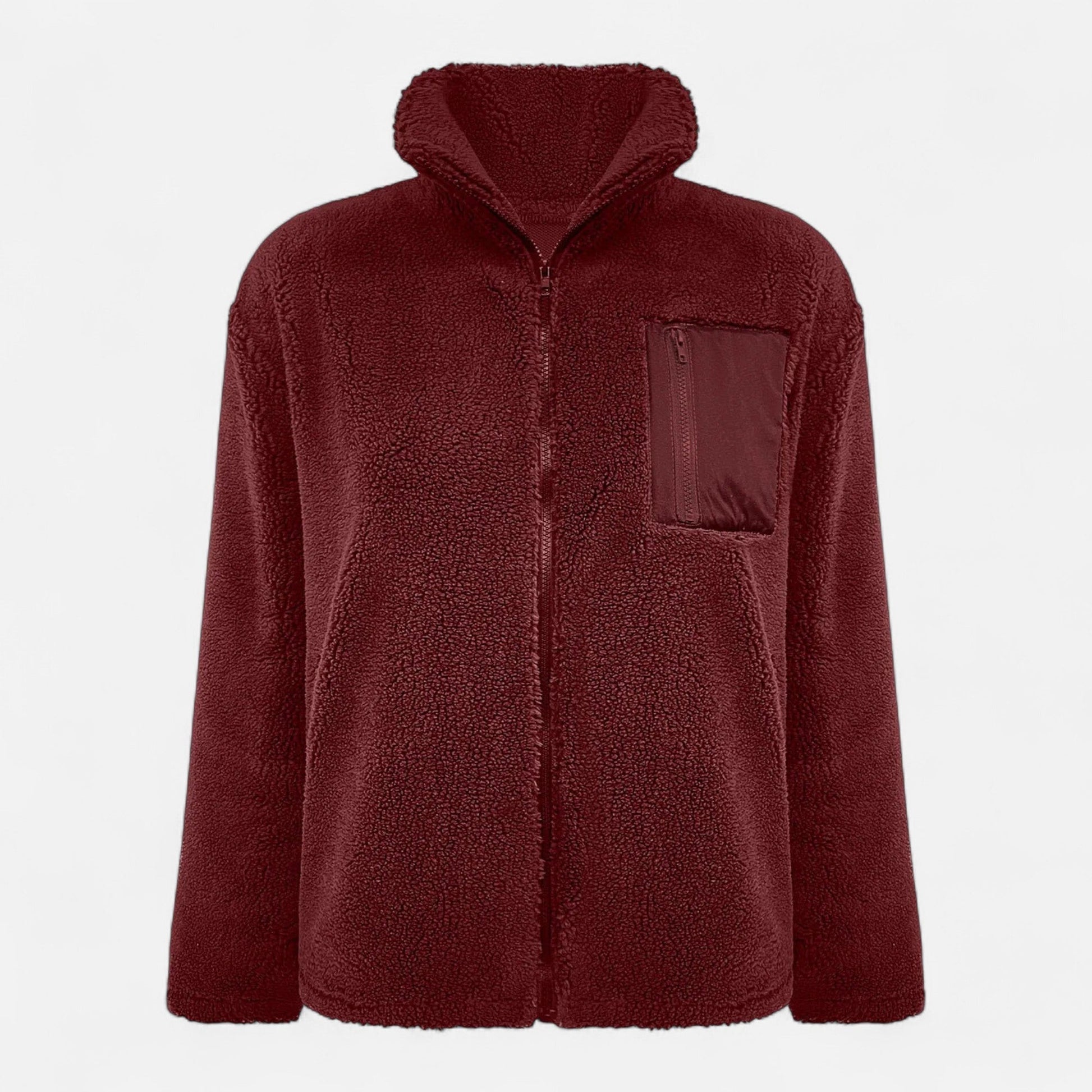 Teddy fleece long coat with full zip