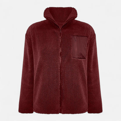 Teddy fleece long coat with full zip