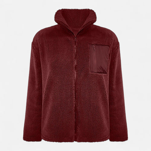 Teddy fleece long coat with full zip