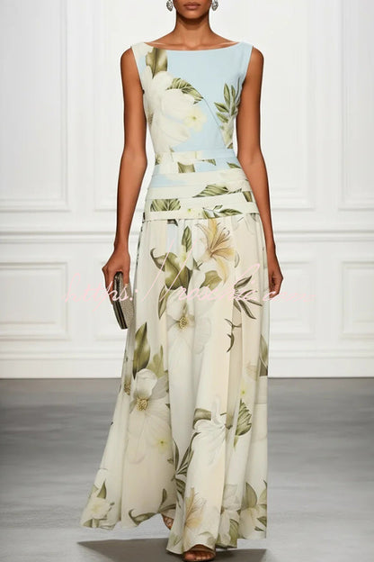 Boat Neck A-Line Maxi Dress - view 2