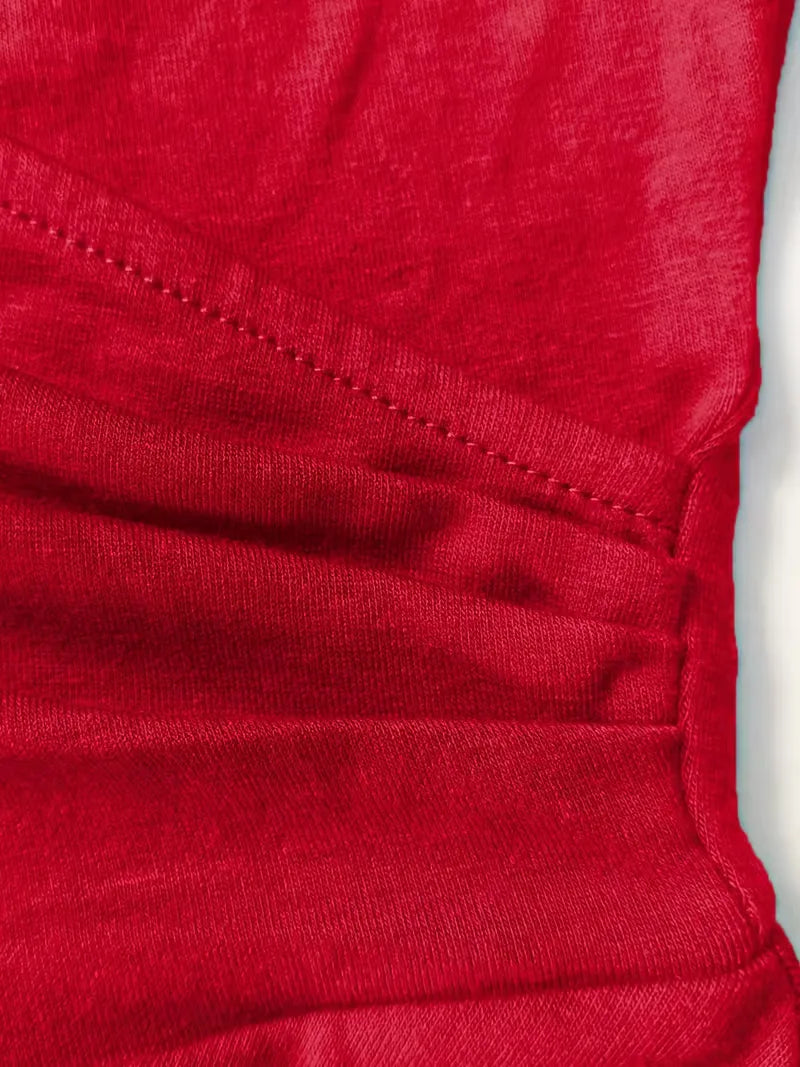 Stretch V-neck fit and flare midi dress - view 14