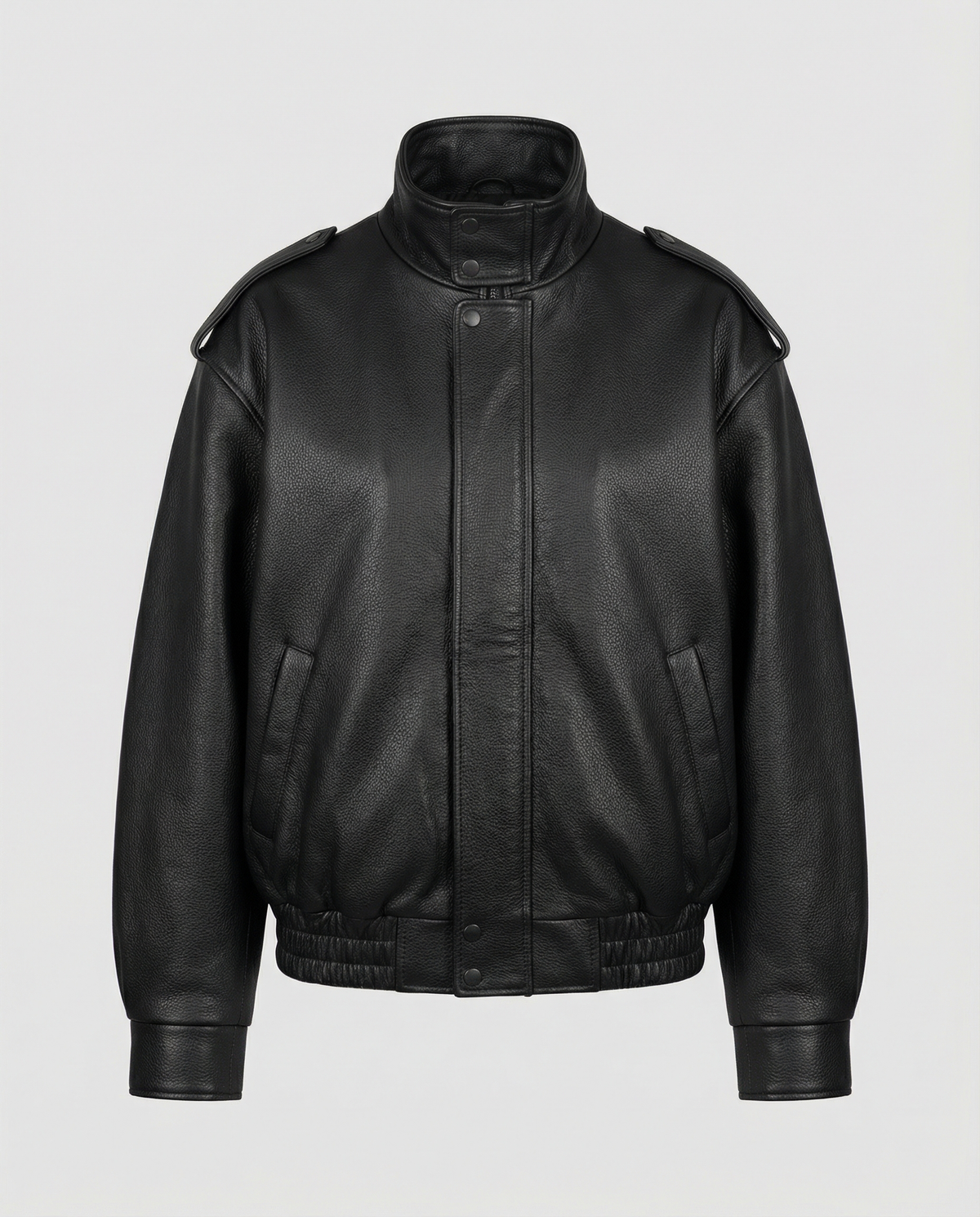 Elegant Leather Jacket With Notch-Lapel Design - 7