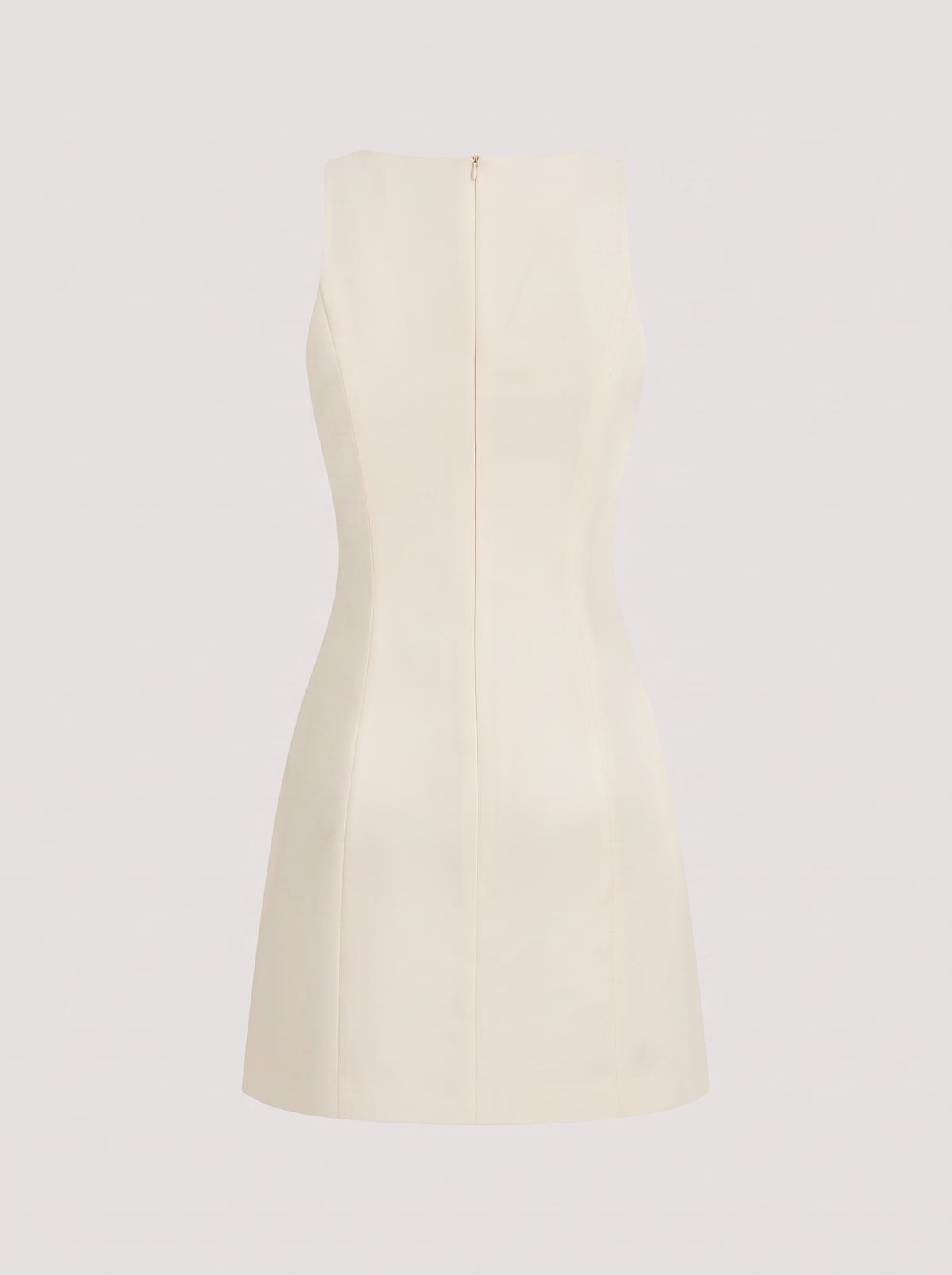 White twill floral print mini dress with square neck - view 5
