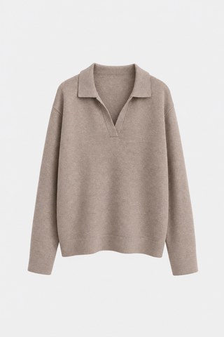 Relaxed Collared Pullover Sweater