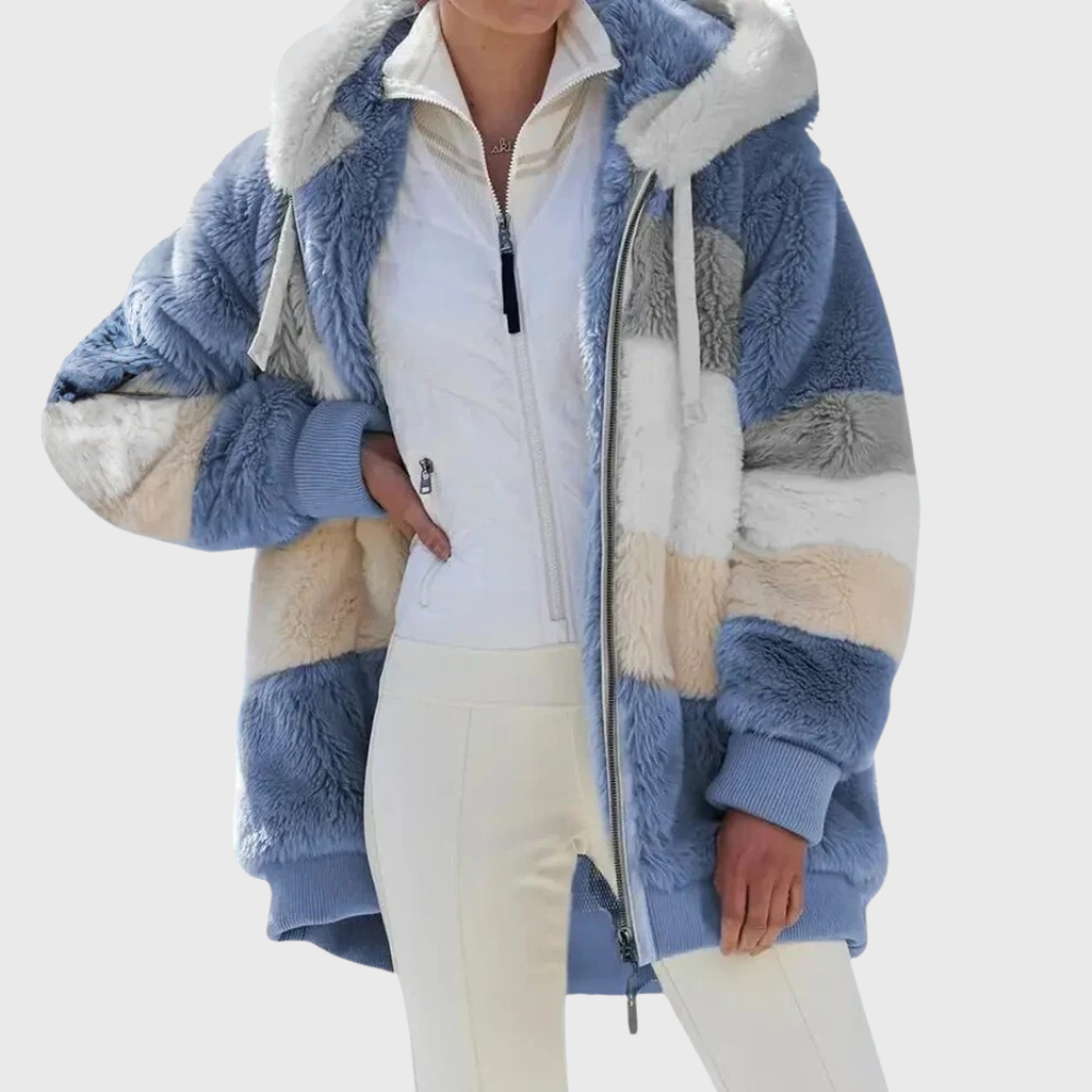 Puffer jacket with faux-fur hood - view 3