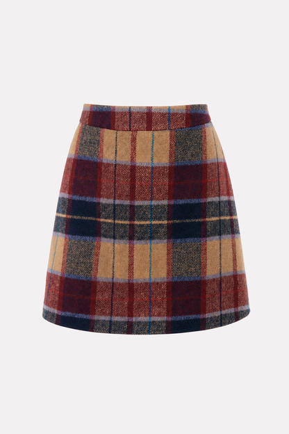 Plaid Mini Skirt With Zipper Fly