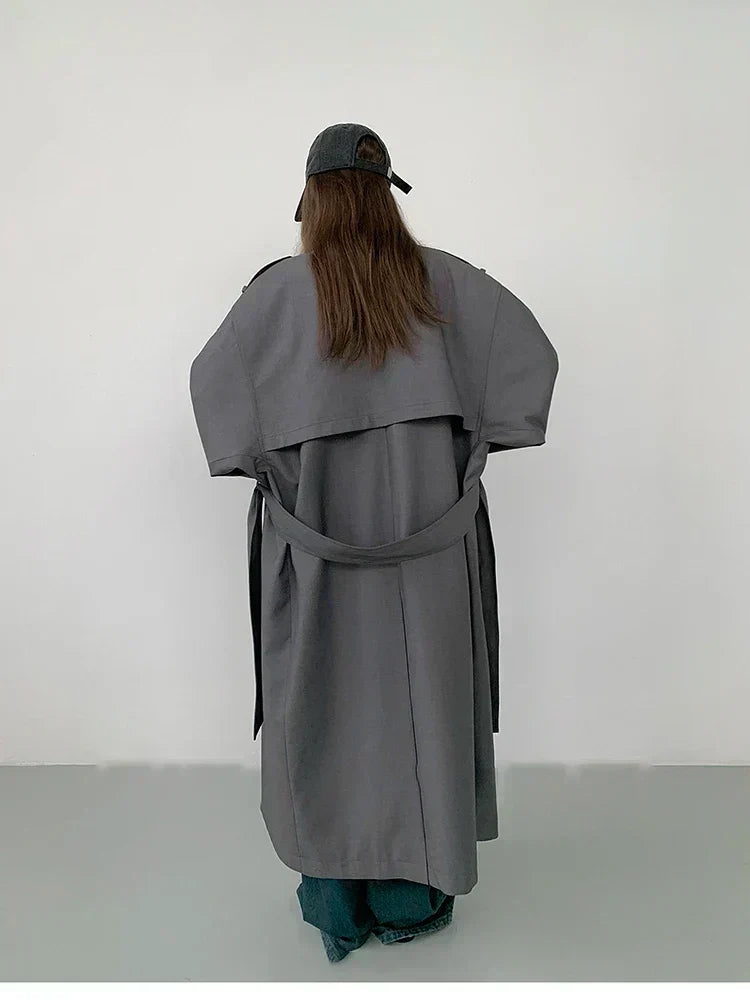 Oversized Polyester Trench Coat - view 6