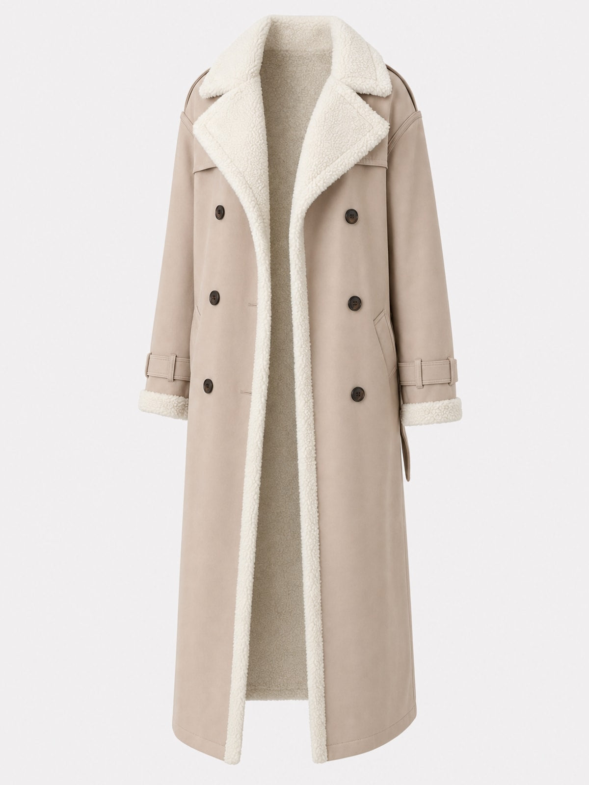 Women's A-Line Warm Coat With Lining & Pockets - 1