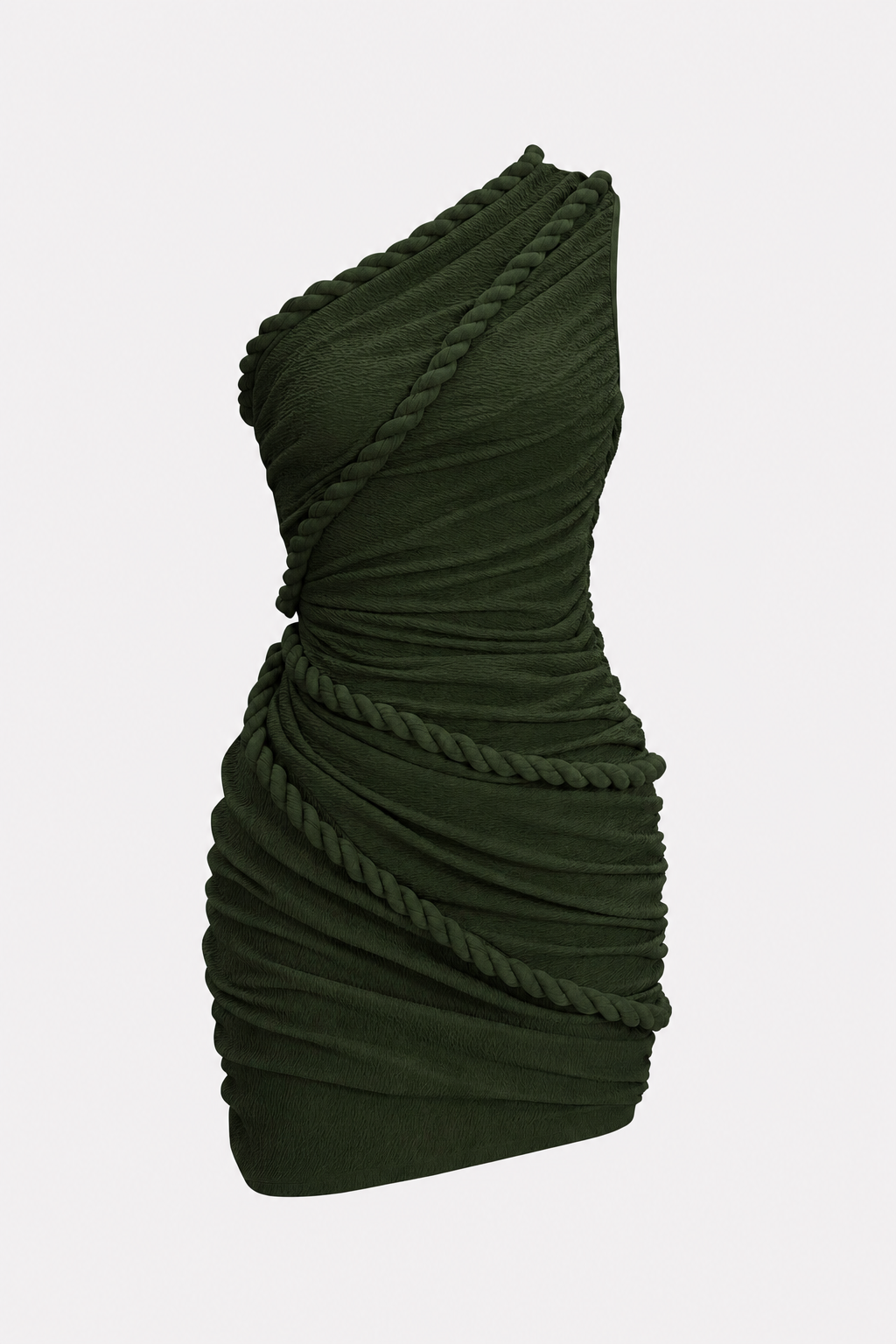 One-shoulder twist knot jersey mini dress - view 7