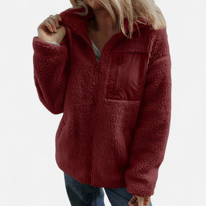 Teddy fleece long coat with full zip - view 7