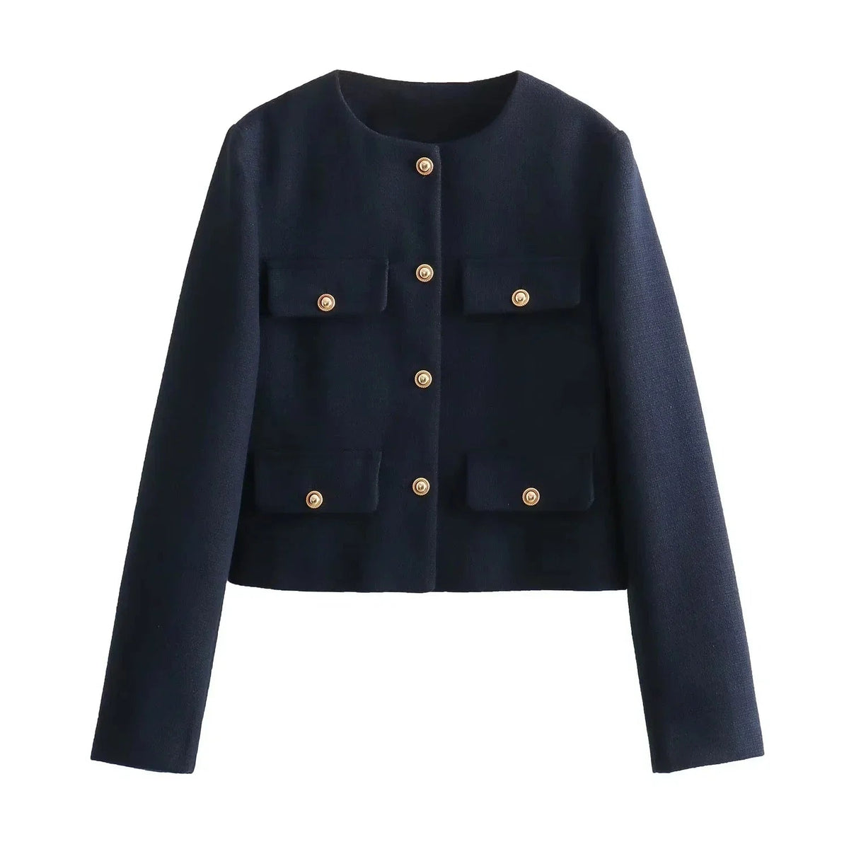 Fitted Blazer with Gold-Tone Buttons - view 8