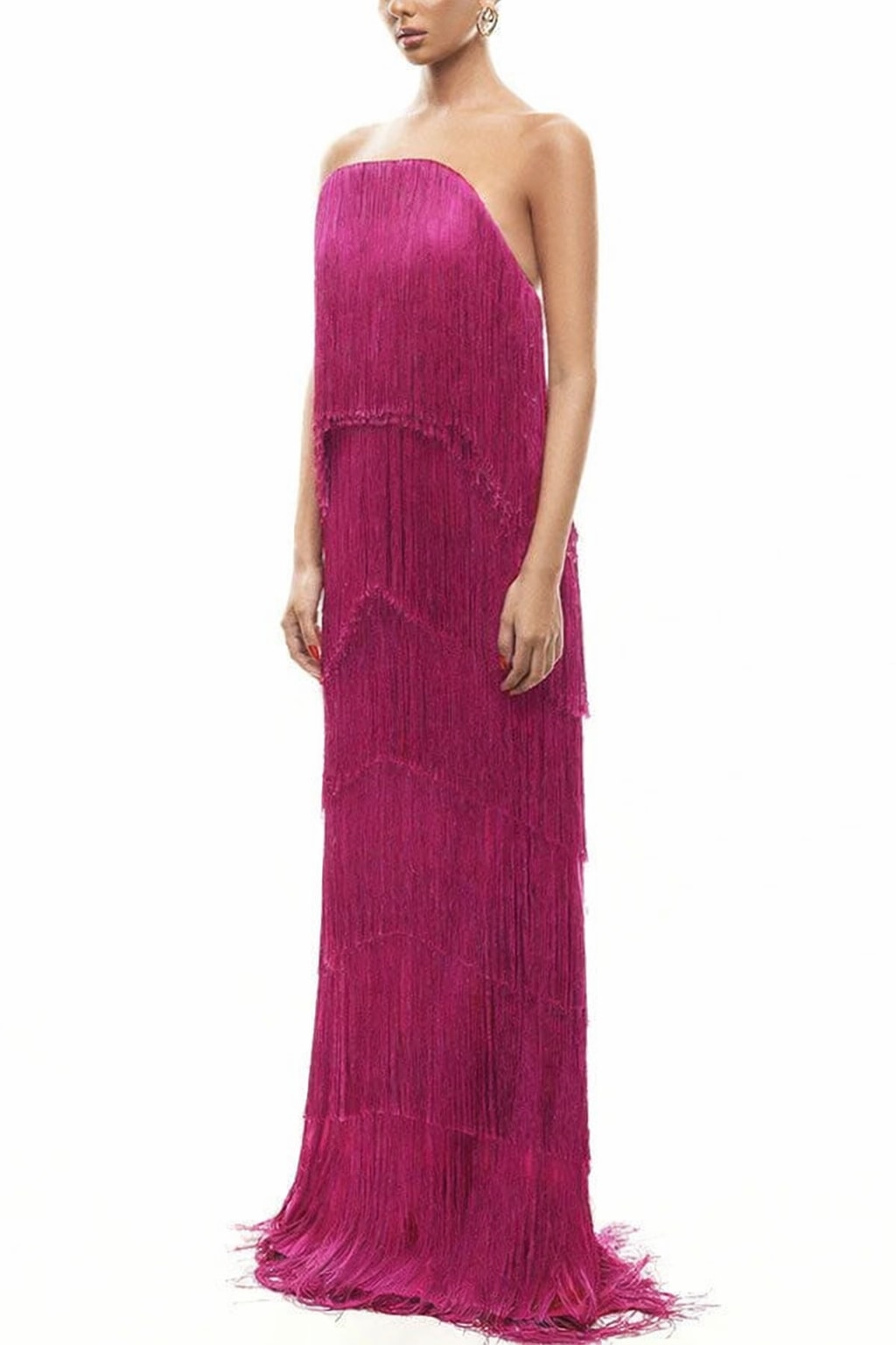 Off Shoulder Maxi Dress with Tassel Detail - 10