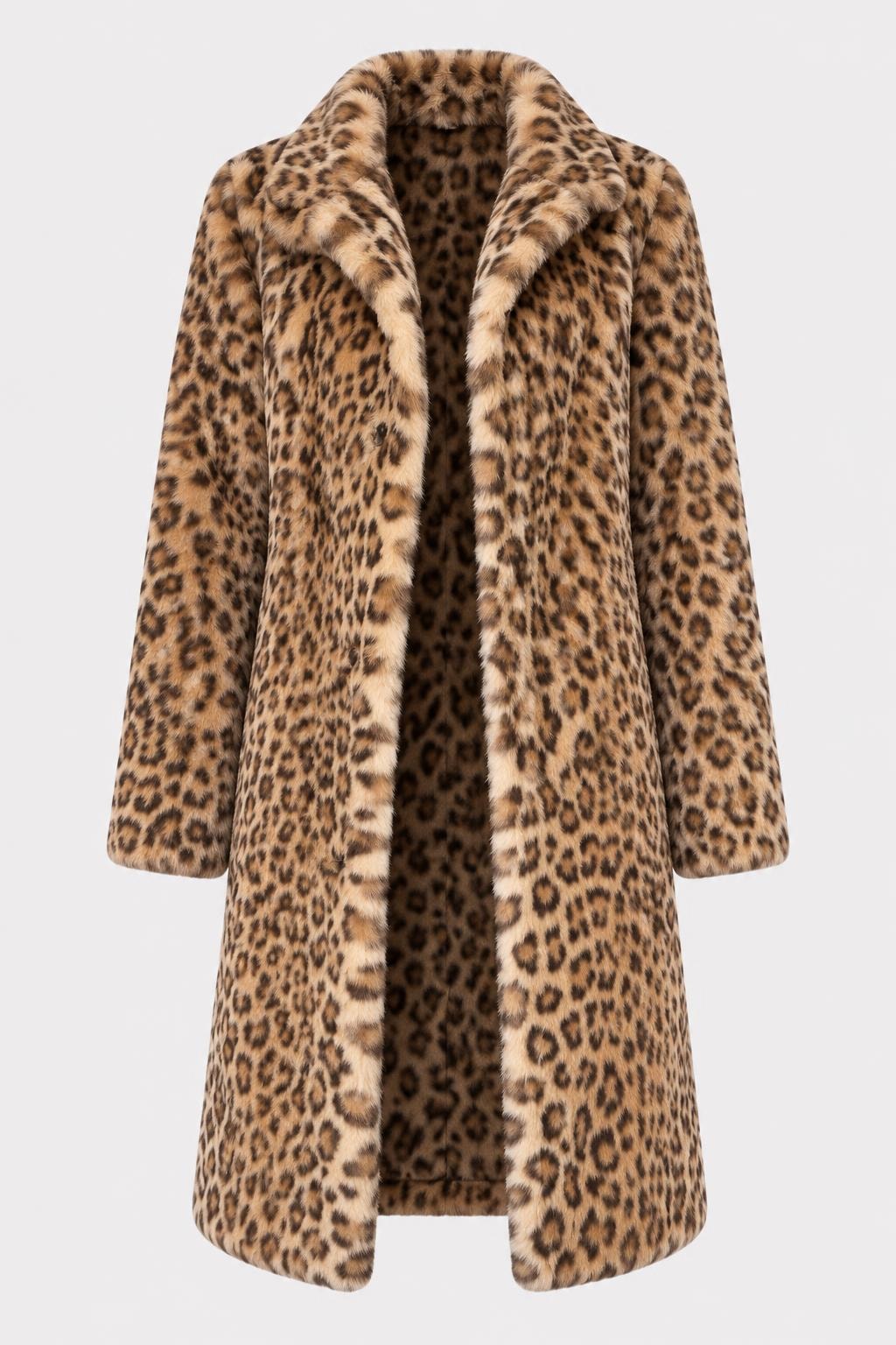 Leopard Print Winter Coat Cozy Statement Outerwear - 1