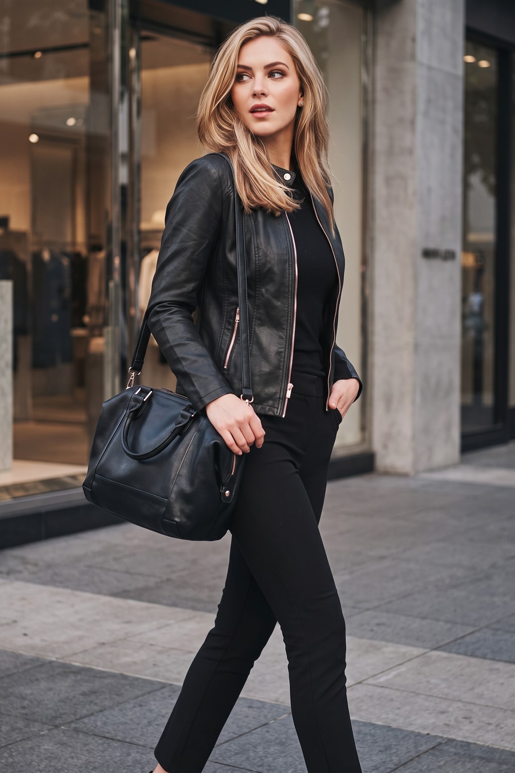 Casual Bomber Jacket With Zip-Front Stand Collar - 2