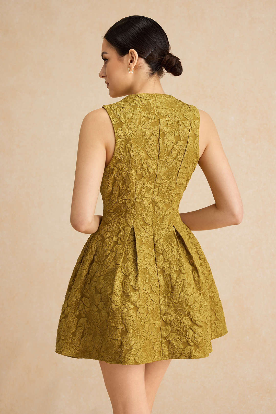 Ruched Jacquard Mini Dress - view 4