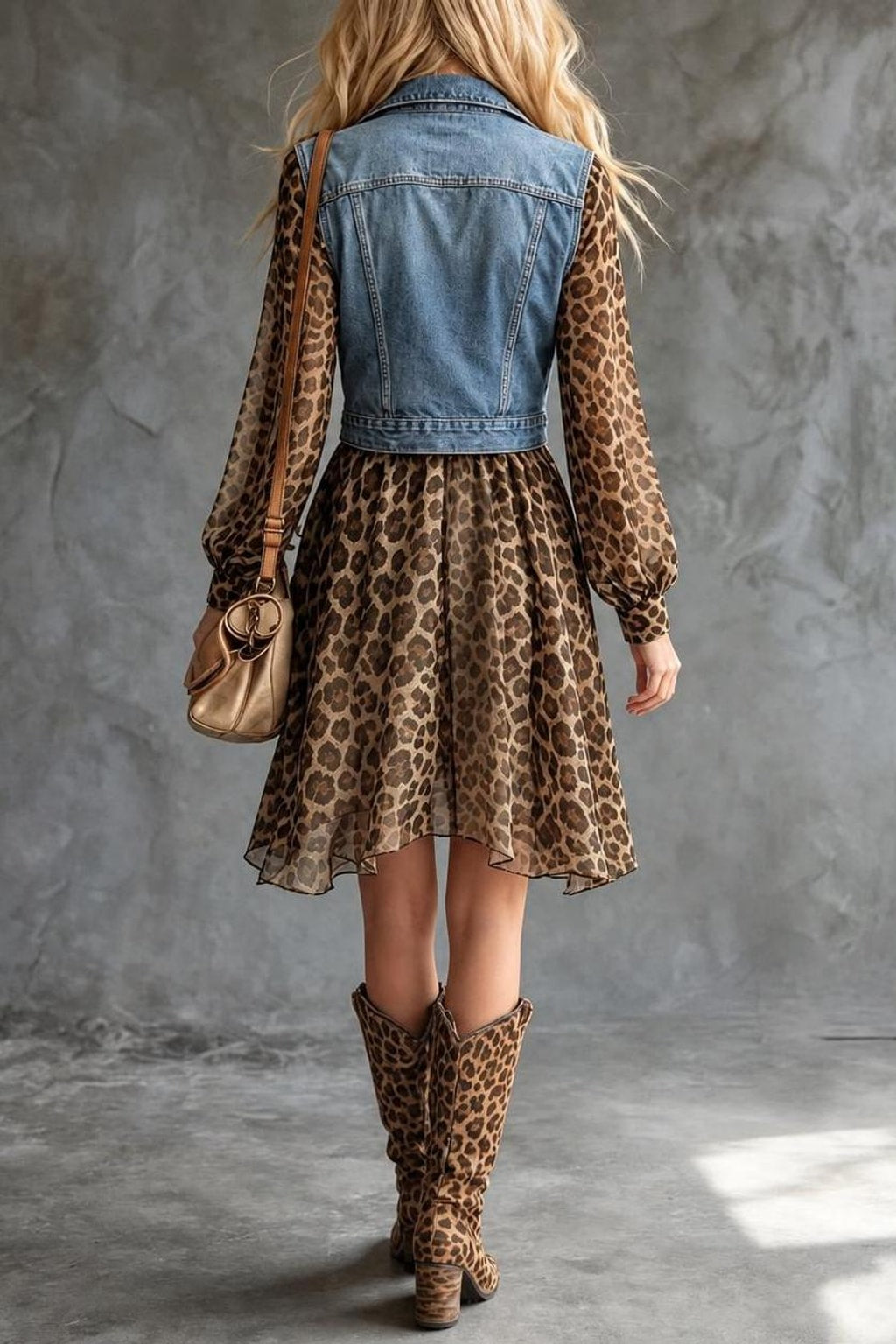 Denim Jacket With Layered Tulle Hem - 3