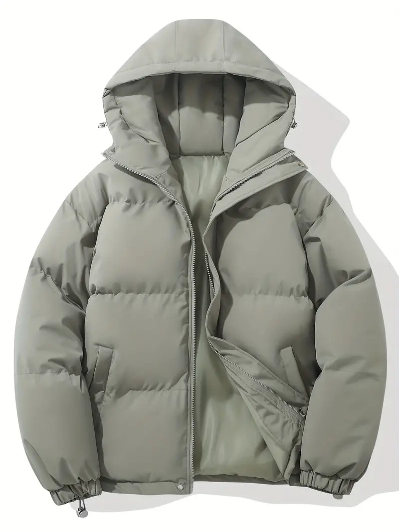 Quilted Puffer Jacket With Adjustable Hood - view 12