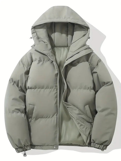 Quilted Puffer Jacket With Adjustable Hood - view 12