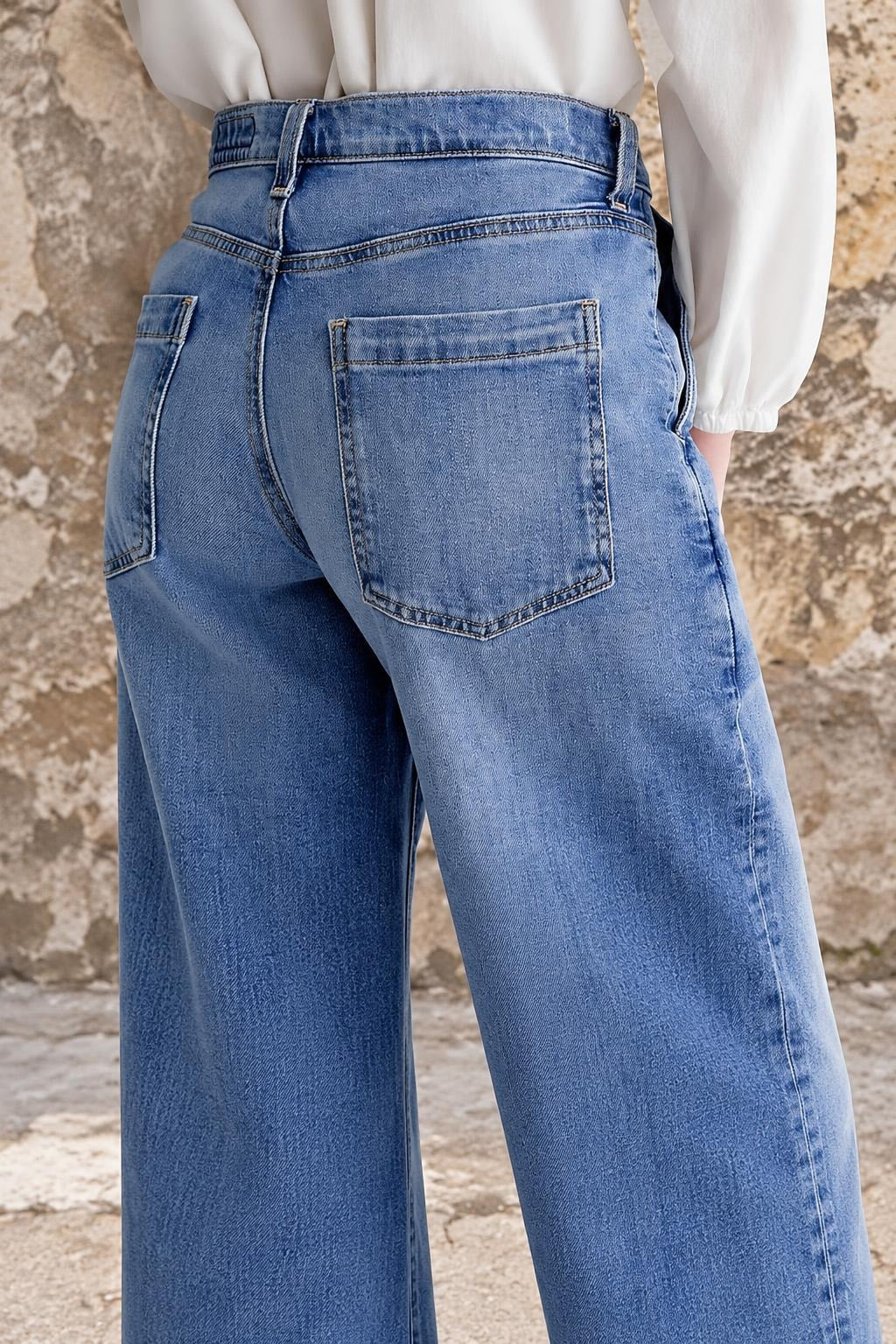 Denim Wide-Leg Jeans With Relaxed Fit - 5