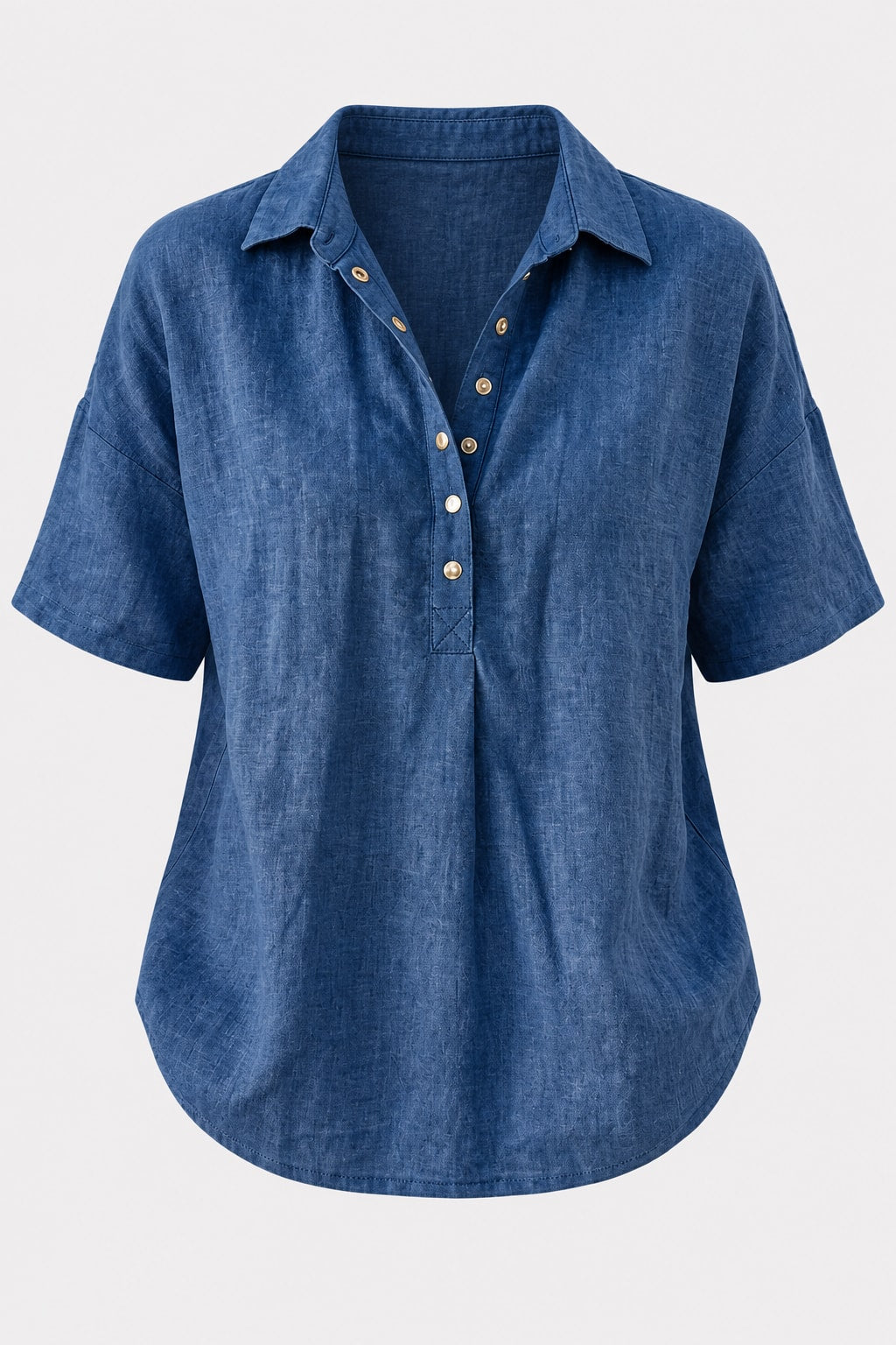 Cotton Button-Up Shirt Relaxed Fit - 1