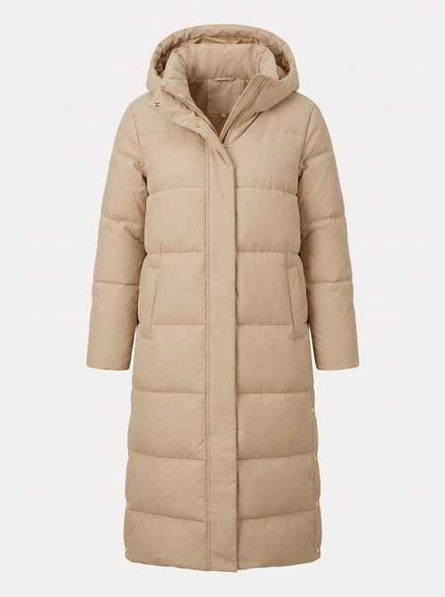 Wool blend winter coat with tailored fit