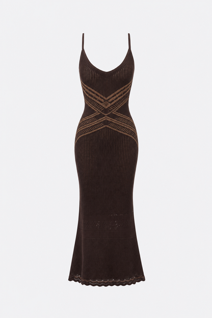 Crisscross Back Knit Maxi Slip Dress - view 6