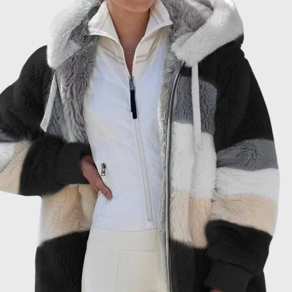 Puffer jacket with faux-fur hood - view 7