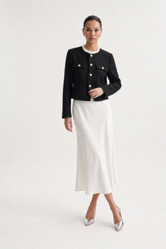 Black Stretch-Knit Cardigan With Tailored Fit - 2