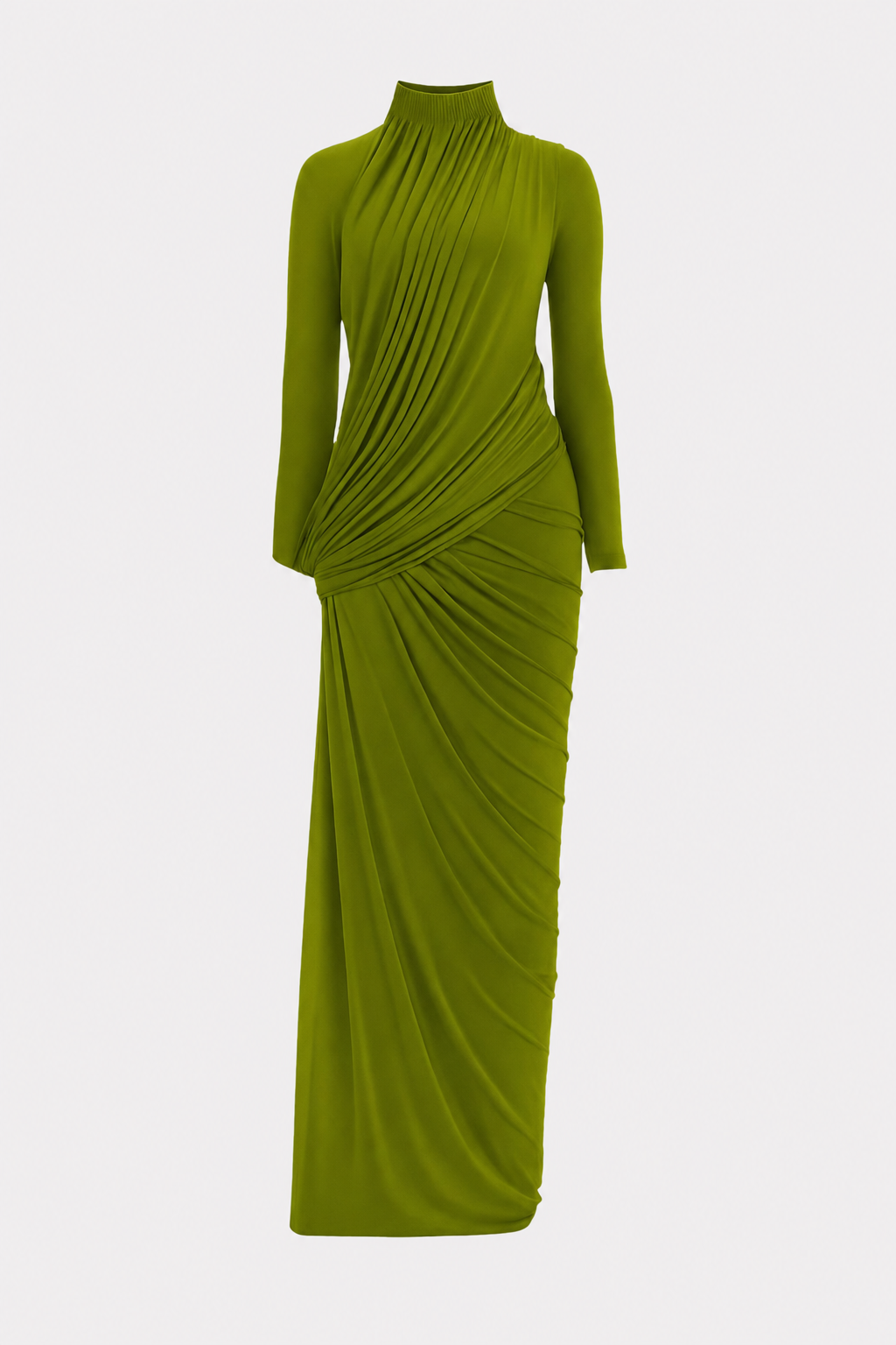 High Neck Maxi Dress with Asymmetric Drape