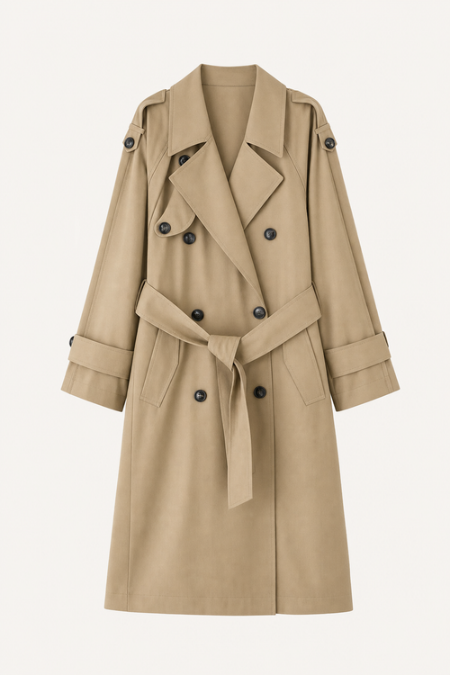 Oversized Polyester Trench Coat