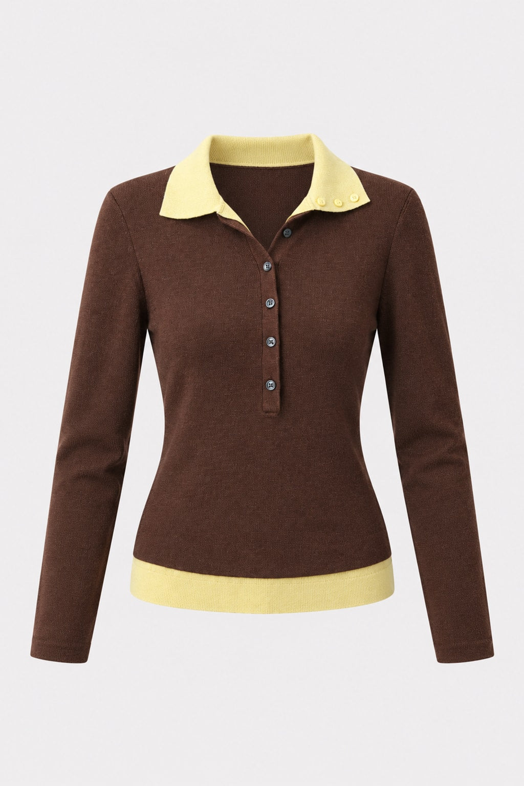 Knit Sweater Color Block Vintage V-Neck - 1