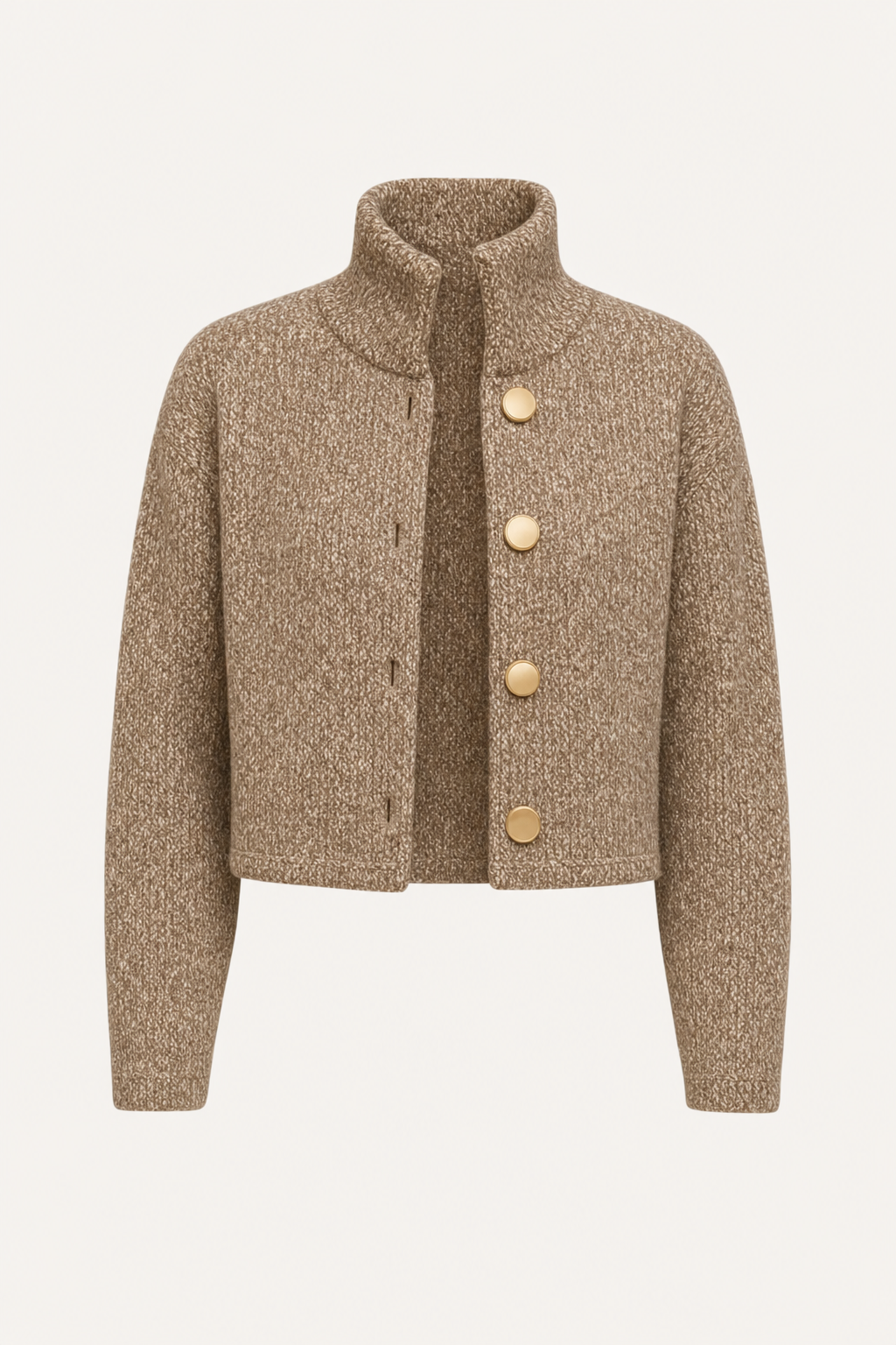 Stand Collar Knit Sweater Jacket