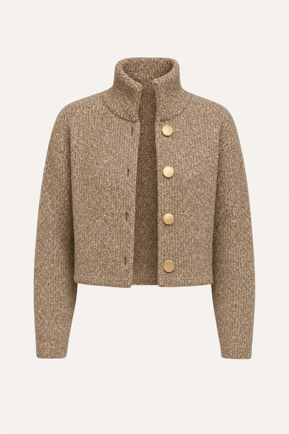 Stand Collar Knit Sweater Jacket
