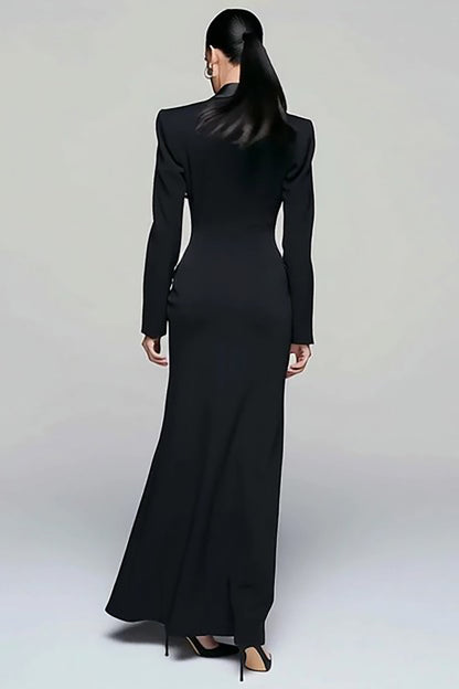 Satin double-breasted pencil blazer dress - view 3